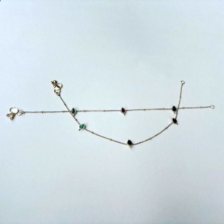 Handmade Brass Metal Jewellery Teardrop Anklet Pair